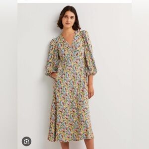 Boden empire midi tea dress floral US 8 ditsy 1940s retro